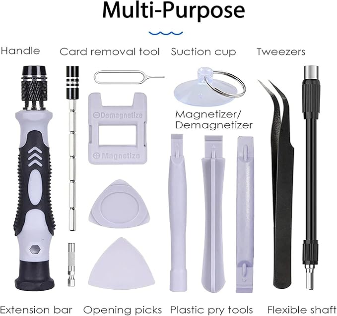 115-in-1 Precision Screwdriver Set, Mini Professional Magnetic Repair Tool Kit, Small Screwdriver for Phone, Computer, Watch, Laptop, Macbook, Game Console, Electronic, Toys Repair