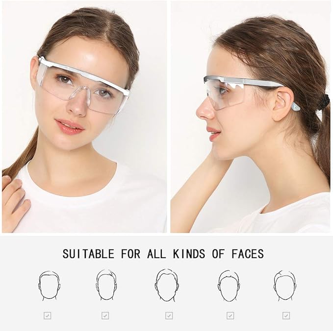 Safety Glasses, 5PCS Adjustable Wide-Vision Protective Glasses, Lightweight Fog-Proof Safety Goggles