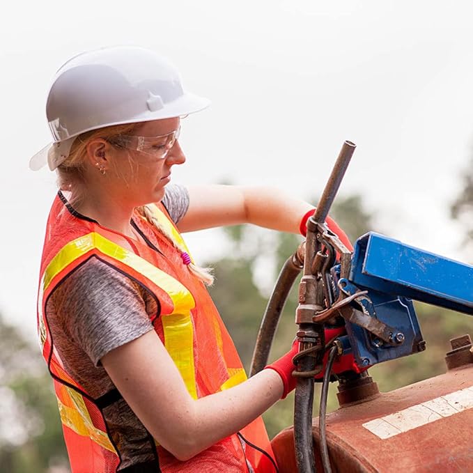 BISON LIFE Clear Lens Clear Temple Safety Glasses | One Size, Adult, Youth, Clear Protective Polycarbonate Lens Clear Temple, Clear, 24 PAIRS