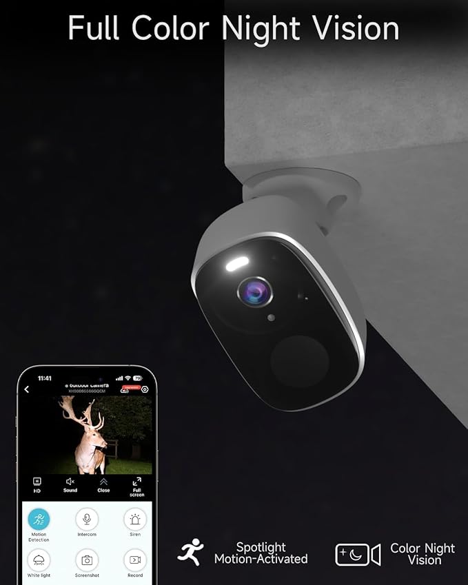 Upgraded 5G/2.4G WiFi Security Cameras Wireless Outdoor,2K Battery Powered Home Indoor Camera with AI Motion Detection, Siren,Color Night Vision, 2-Way Talk, IP65, Works/Alexa, Cloud/SD