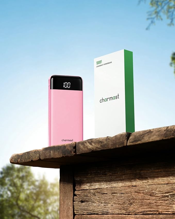 charmast Portable Charger with Built in Cables, Power Bank with Cords Wires, Slim 10000mAh Travel Battery Pack 6 Outputs 3 Inputs 3A Fast Charging for Samsung Google Pixel LG Moto iPhone iPad