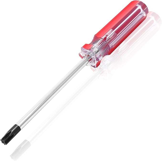 T30 Torx Security Screwdriver with Magnetic Tip Plastic Grip, Torx Screwdriver for Computer Repairing, Home Appliances(Red, 185mm/ 7.3")
