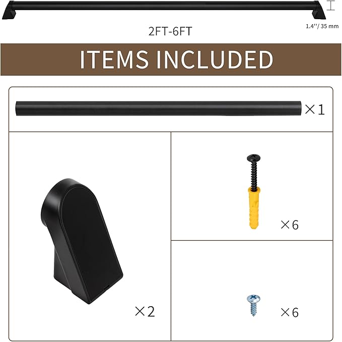 4 FT Handrails for Indoor Stairs,Railings，Outdoor Stairs Handrail，Modern Aluminum Handrail Set, Wall Mounted，Wall Return Bracket More Safety, Rust Free. (Matte Black, 4 FT)