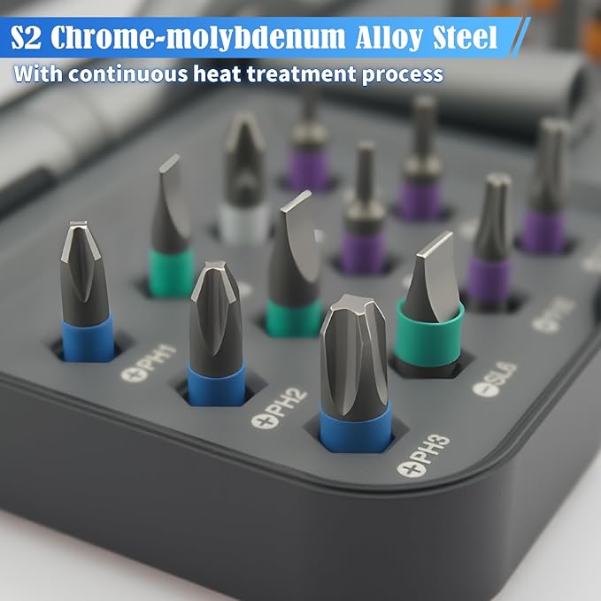 24 in 1 Magnetic Ratchet Screwdriver Set - Mini Precision Tool Kit for DIY, Home Repair & Watch Tool Kit | Industrial S2 Alloy Steel Bits