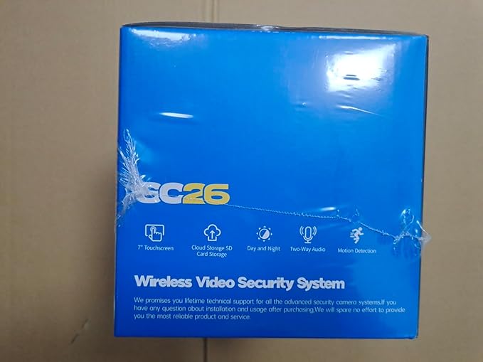 Camcamp 3MP Wireless Security Camera Outdoor, PTZ Camera, Panoramic View, Color Night Vision, WiFi Connect to NVR Security Camera System with 7" Monitor/Use Alone, Plug-in Power Cable, CCTV Indoor