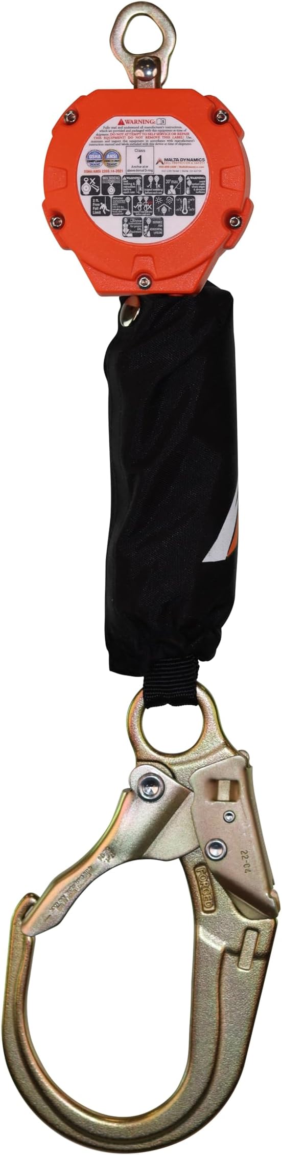 Malta Dynamics Pygmy Hog Web Self Retracting Lifeline – Fall Protection Retractable Safety Lanyard with Connector Kit and Rebar Hook, OSHA Compliant & ANSI Compliant (6 Foot)