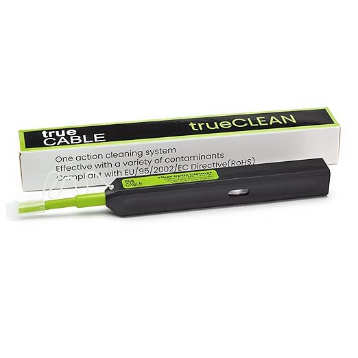 TRUE CABLE Fiber Optic Pen Click Cleaner, Dual Position, 1 PCS, LC/MU, 800+ Cleans, 1.25mm UPC/APC Connector Ferrules, Anti-Static, Endface Cleaning Pen