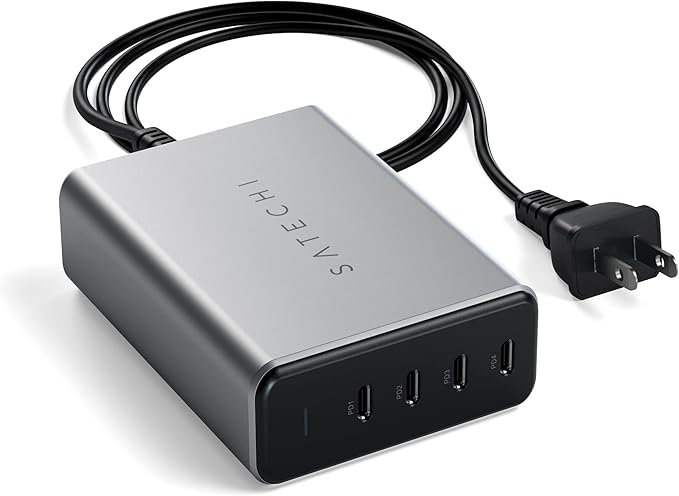 Satechi 165W USB C 4-Port GaN Charging Station, 4 USB-C PD, Laptop Charger, for MacBook Air/Pro M4/M3, iPad Air/Pro M4/M3, iPad 11th gen, iPad mini, iPhone 17/16 Galaxy S25, Windows