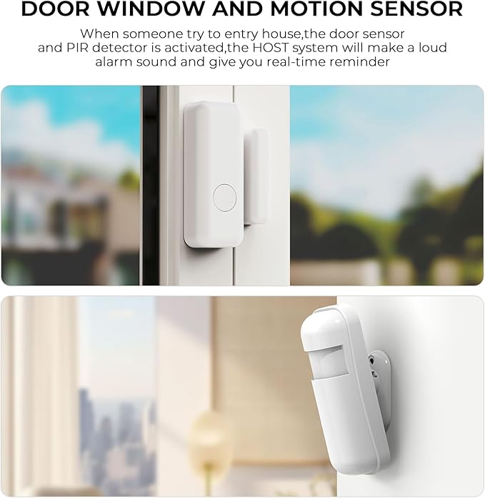 Smart Home Alarm System,Wireless Home Security System,20 Piece DIY Expandable Door Alarm/Motion Sensors with 4G SMS/Phone App Instant Alert,24/7 Professional Monitoring for Villa,Kids Safety