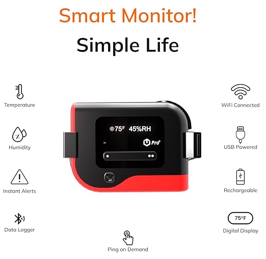 Pro WiFi Temperature & Humidity Sensor | Monitor 24/7 | Connects 2.4 & 5 GHz | No Subscription | Data Logger | Unlimited Text & Email Alerts | Perfect for Commercial & Home use