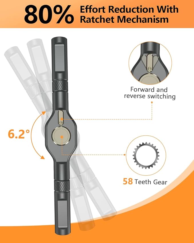 AMIR 42 in 1 Ratchet Screwdriver Kit with 40 PCS Magnetic Bits, Repair Screwdriver Set with Rotatable Ratchet Handle, Versatile Ratchet Handle Screwdriver Set with Carry Case