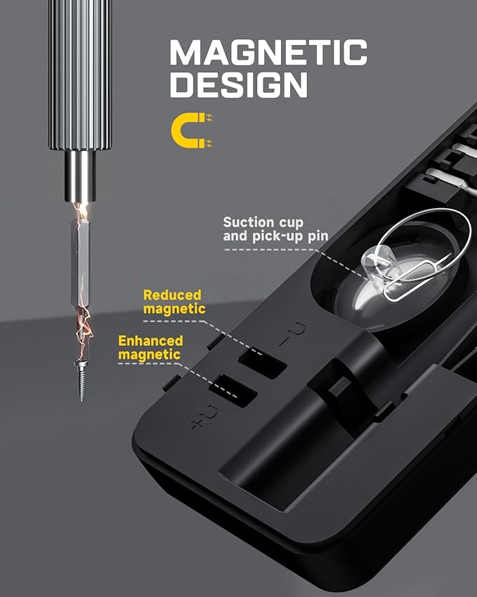 LIFEGOO Mini Electric Screwdriver Set,58 in 1 Cordless Eectric Precision Screwdriver with 50 Magnetic Bits Small Power Screwdriver Repair Tool Kit for Phone Watch Camera