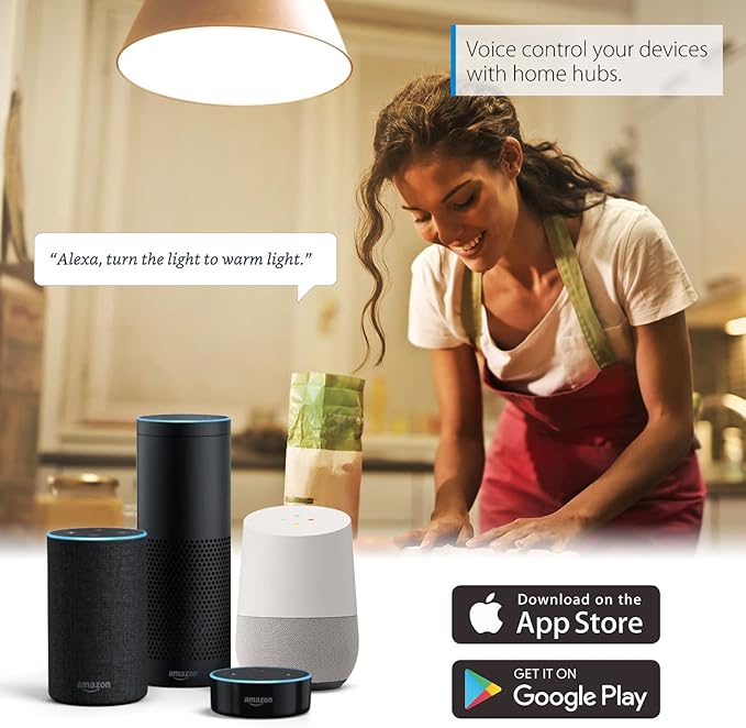 LVWIT Smart Light Bulbs Alexa, A19 60W Equivalent, E26 Smart LED, Work with Google Assistant, Smart Life App, Tuya App, RGB Color Changing Bulb (8.5W), No Hub Required, 4-Pack