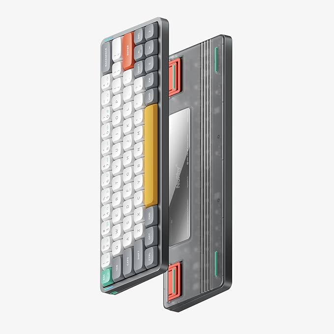 nuphy Air60 V2 Portable Wireless Keyboard 60% Low Profile Mechanical Keyboard Support QMK/VIA Compatible with Windows/mac OS/Linux Supports Bluetooth 5.1/2.4GHz/Wired (USB-C) Grey-Gateron Moss Switch