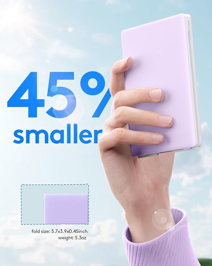 Samsers Bluetooth Foldable Keyboard, Wireless Portable Folding Keyboard, Full-Size Ultra-Slim Rechargeable Connect Up to 3 Devices for iOS Android Windows Phone Tablet and Laptop, Purple