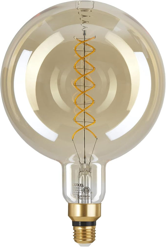 Oversized Edison LED Light Huge Bulb Vintage G63(G200) 7W Equivalent 40W - Dimmable 2200K Warm Amber Glow - 400 Lumens E26 Base - Large Filament Decorative Bulbs - 360° Beam (Golden Glass)