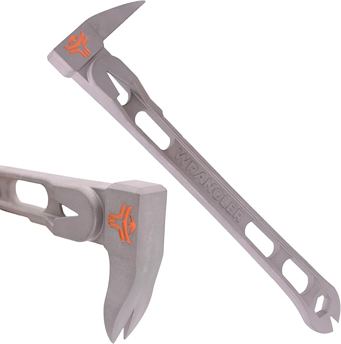 9.5" Titanium Nail Puller Cats Paw Pry Bar - 45% Lighter Than Steel - Side Nail Puller - 13mm Bolt Remover - Tools for Home Improvement, Construction & Demolition