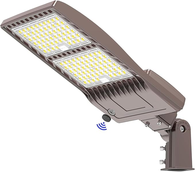 450W LED Parking Lot Light Dusk to Dawn Photocell with Slip Fitter 67,500LM, DLC ETL Listed Outdoor Street Area Light LED Shoebox Parking Pole Light 5000K IP65 Waterproof Commercial Light 100-277VAC
