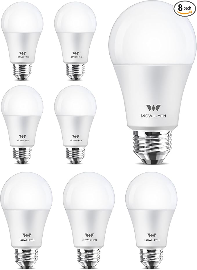 A19 LED Light Bulb,9W E26 Light Bulbs(60 Watt/80 Watt Equivalent),5000K Daylight,Non-Dimmable,800LM Standard Base for Bedroom, Kitchen, Living Room, Office,UL Listed,8 Packs