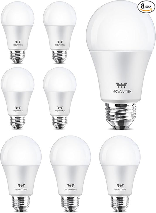 A19 LED Light Bulb,9W E26 Light Bulbs(60 Watt/80 Watt Equivalent),5000K Daylight,Non-Dimmable,800LM Standard Base for Bedroom, Kitchen, Living Room, Office,UL Listed,8 Packs