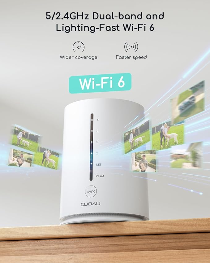 COOAU Solar Security Cameras Wireless Outdoor, 2 Cam-Kit, 4MP Cameras for Home Security System, 360° Pan & Tilt, Color Night Vision, Motion Detection, No Monthly Fee, Siren Alarm, IP66,64GB Card