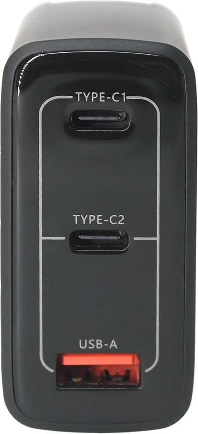 Fast 67W Dual USB-C Plus USB-A Charger - GaN Power Delivery - Fast Compact Power Adapter for Laptops, Smart Phones, Tablets and Thousands of Other Devices (Black, 67W)