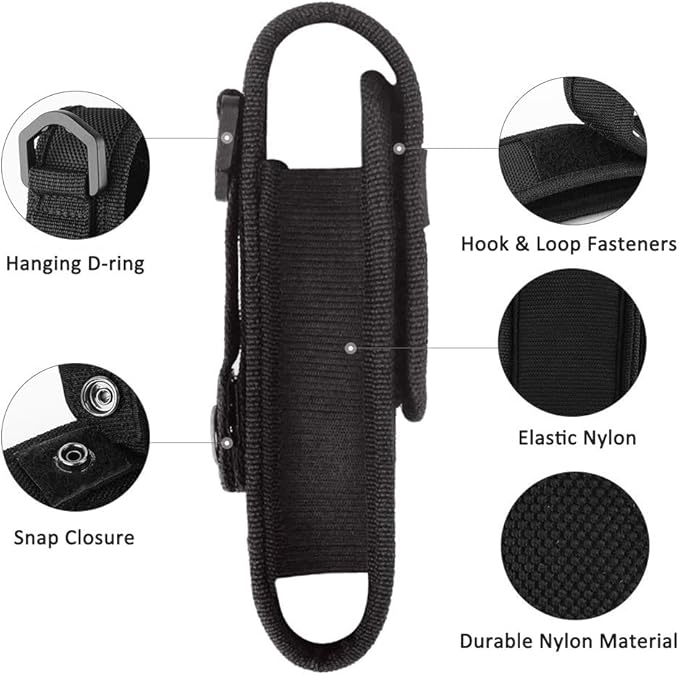 2-Pack Flashlight Pouch Holster Holder for 5"-6.5" Flash Light Compatible with Fenix UC30 UC35 E35 Surefire G2X 6P 6PX E2L 501B 502B Streamlight ProTac XTAR TZ20 (2 Flashlight Holster)