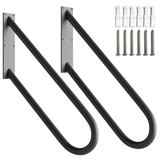 2 Pack Stair Handrails for 1-3 Steps, Black Stair Railings for Indoor or Outdoor, Wall Mounted Hand Railings for Porch Garage, 27.5" Length Safety Grab Bar for Stairs