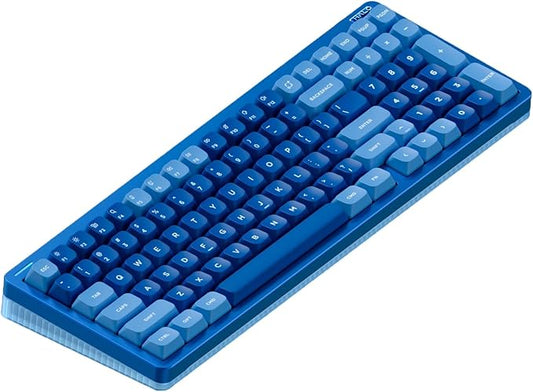 nuphy Halo96 V2 Wireless Mechanical Keyboard, 96% Hot Swappable, 99 Keys RGB Backlit, Bluetooth/USB-C/2.4GHz, Silent Red Switches, Blue, QMK/VIA Support