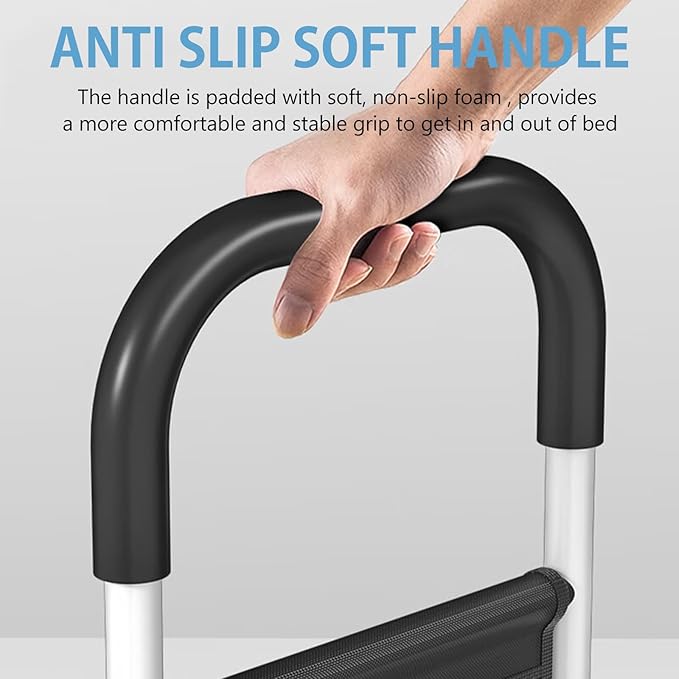 Bed Rails for Elderly Adults Safety, Adjustable Bed Assist Rails for Seniors, Bedrails with Support Legs and Storage Pocket, Bed Railing Cane Fit Single, Double King,Queen,Full, Twin Beds