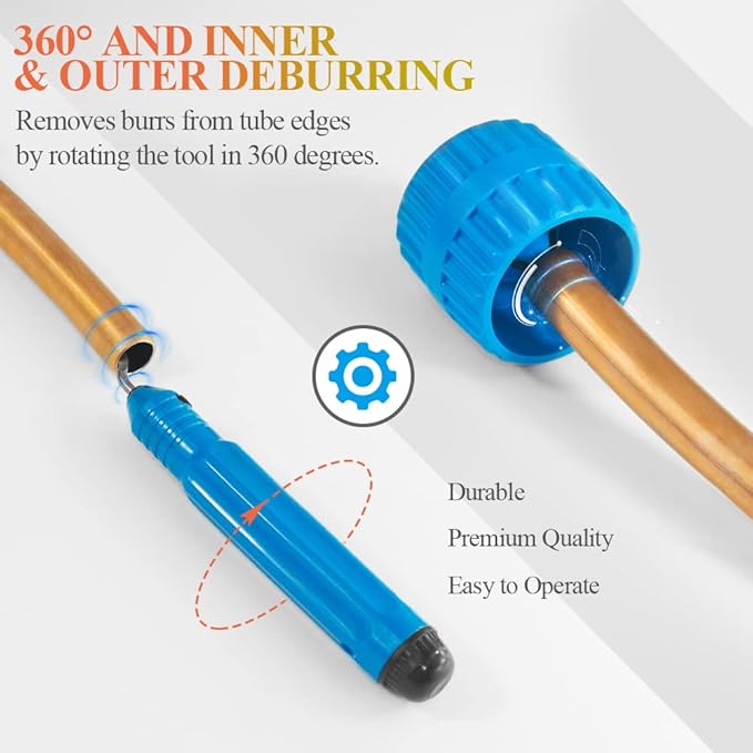 WiseWater HVAC Tubing Expander Kit, Tube Swaging Set Includes 3/8'' to 1-5/8''Expander Heads, Tube Cutter, Reamer, Deburring Tool for Soft Copper, Aluminum, Brass Tubes