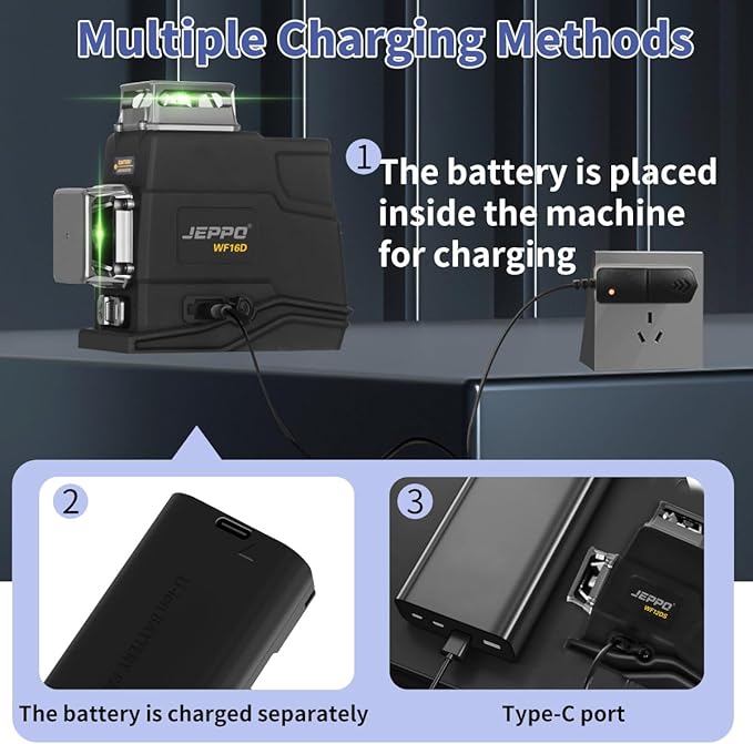 JEPPO Laser Level with Tripod,3D Green Laser Level 3x360 Self Leveling,12 Line Lazer Leveler Tool for Construction,Picture Hanging,APP Remote Control,Rechargeable Battery,Magnetic Rotating Stand