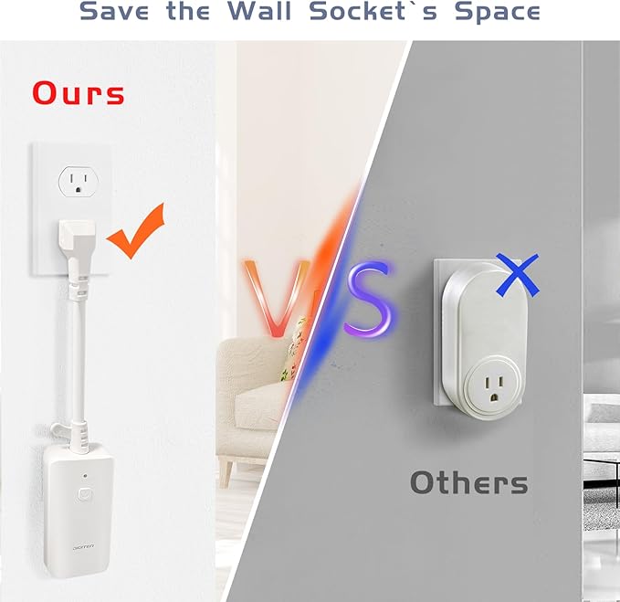 DIGITEN Wireless Thermostat Outlet Temperature Controlled Outlet with Power Cord for Heating and Cooling, Remote Control Plug in Thermostat 1800w for Space Heater, Fan, AC