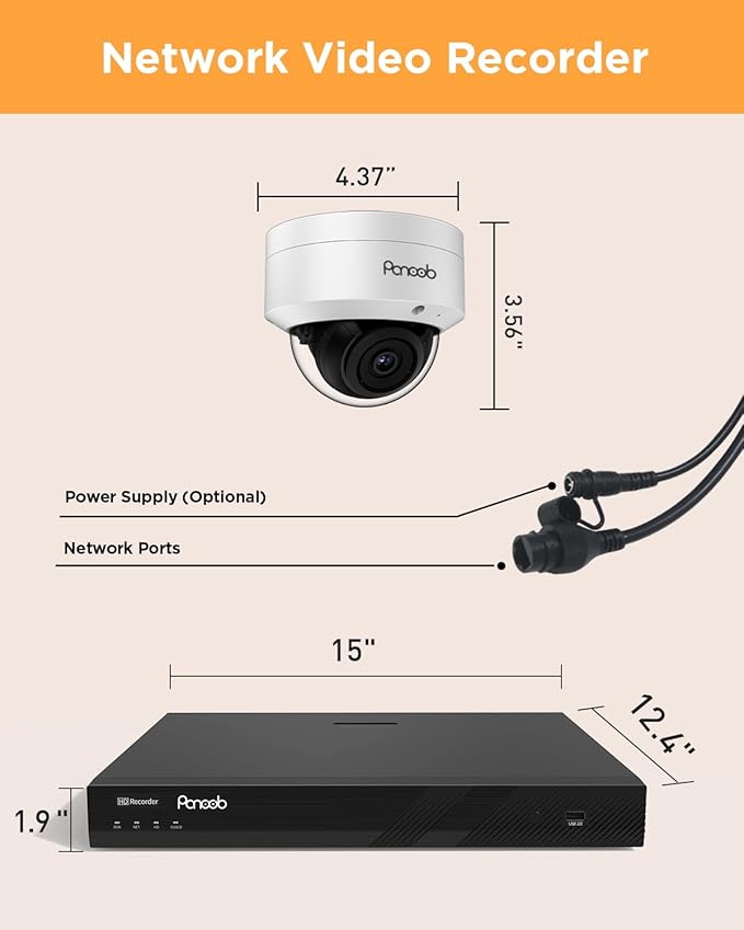 32 Channel Security Camera System, 20x 5MP Wired IK10 Vandal-Proof Dome IP PoE Cameras Outdoor with AI Human Detection, Built-in Microphone, Remote Access, 4K 32CH NVR 8TB HDD, PD54A2032-5M