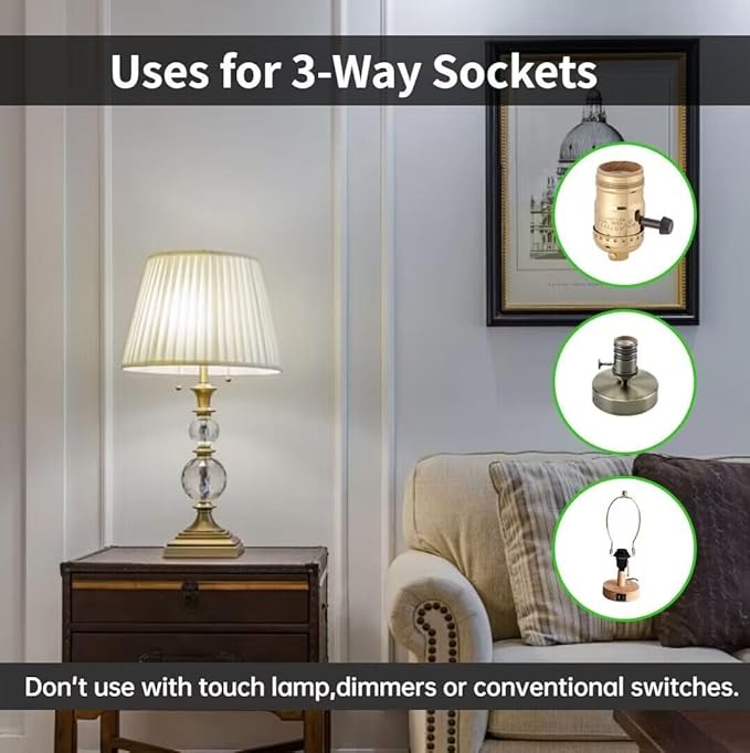 VVH 4-Pack 3 Way Bulb 30 70 100W Equivalent Light Bulb,Daylight,Three Way A19 LED Bulb E26 Base for Bedroom,Living Room,Kitchen