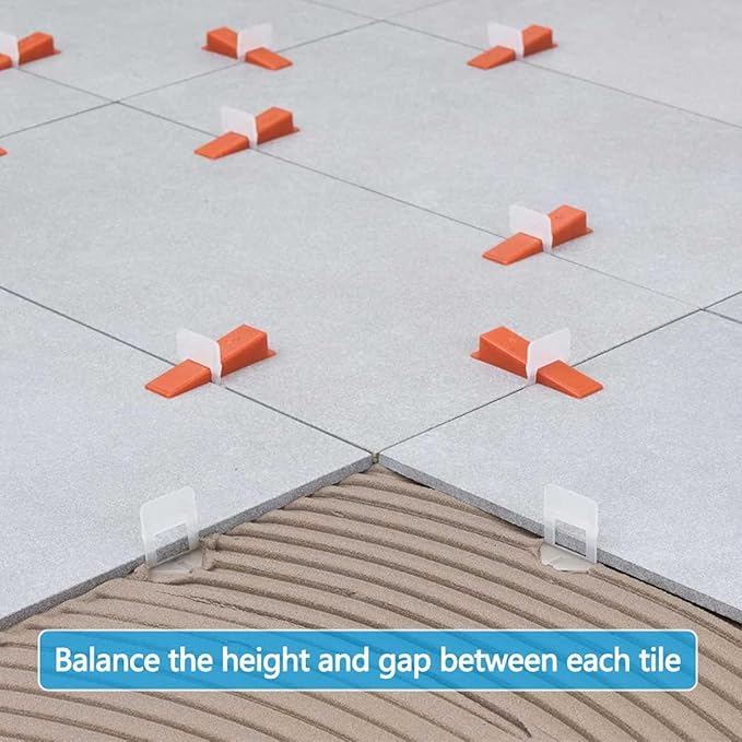 2000 PCS Tile Leveling System Clips 1/8''(3mm) Tiles Leveler Spacers Tool for Professional Ceramic Tile and Stone Installation