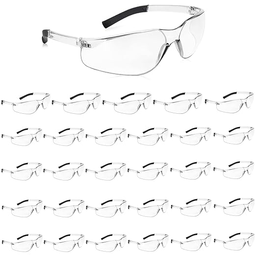 30 Pack Clear Safety Glasses with ANSI Z87.1 Scratch Resistant Eyewear for Women Man Lab Goggles Eye Protection
