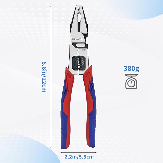 4-in-1 Linesman Pliers with Stripper and Crimper Multifunction Compound Linemans Pliers Side Cutters Heavy Duty for Electrician and Homes