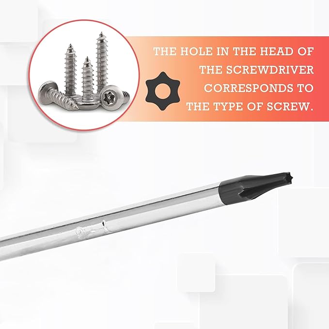 T6 Torx Screwdriver with Magnetic Tip Plastic Grip, Torx Screwdriver for Computer Repairing, Home Appliances(Blue, 130mm/ 5.1")