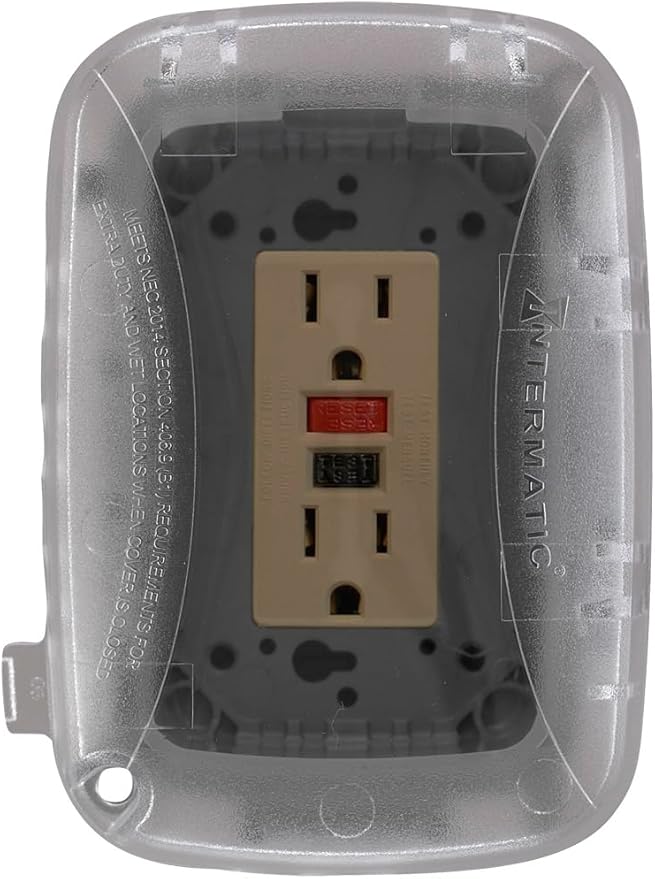 Intermatic WP5100C Weatherproof Electrical Box - Single Gang, Versatile Outdoor Outlet Cover - Secure Design for Outdoor GFCI Outlets, Durable Plug Cover - 2 Pack