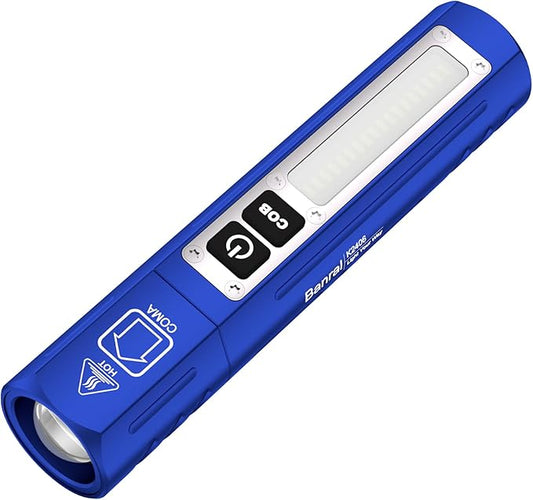 Rechargeable Tactical Flashlights High Lumens - Super Bright Small Powerful LED Magnetic USB C Flashlight, 8 Modes, Dual Button Waterproof Pocket Flash Light for Emergency, Car (1, Blue)