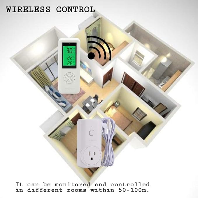DIGITEN Wireless Temperature Controller, Remote Control Detect Temp, Digital Remote Thermostat, Plug-in Thermostat Outlet