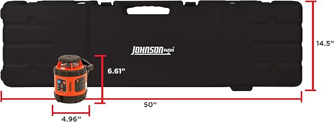 Johnson Level & Tool 99-026K Self-Leveling Horizontal Rotary Laser System w/ Hard Case Kit, 50 x 14.5", Red, 1 Kit,Orange