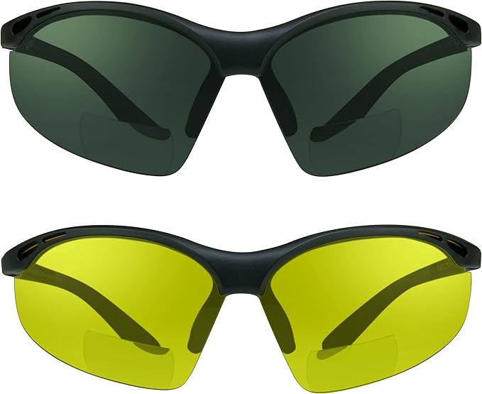 proSPORT Bifocal sunglass Safety Reader Z87 Wrap Around No Slip Grip +1.50 +2.00 +2.50 +3.00