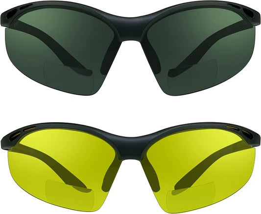 proSPORT Bifocal sunglass Safety Reader Z87 Wrap Around No Slip Grip +1.50 +2.00 +2.50 +3.00