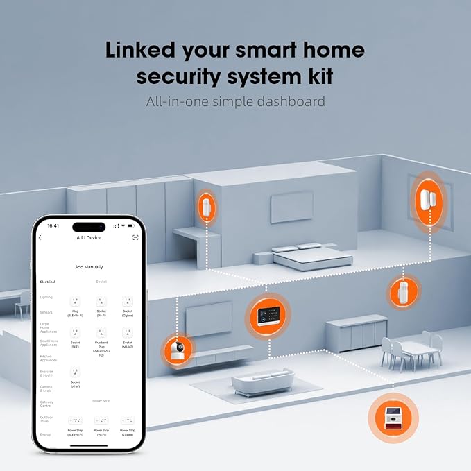 Alarm System for Home Security,WiFi+GSM 4G DIY Alarm Kit with Phone APP Alert, Door/Window Sensor, Remote, Compatible with Alexa and Google for House, Apartment