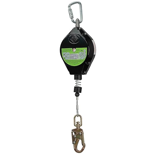 Peakworks Fall Protection Leading Edge Self Retracting Device (SRD) - 40 ft Single Leg Cable w/Swivel Snap Hook - Certified ANSI Z359.14-2021 Class 2 LE SRD (Available in Multiple Lengths & Styles)