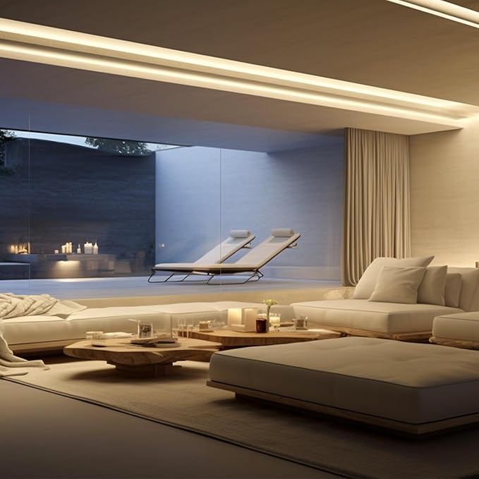 iNextStation 12V Warm White LED Strip Lights 16.4FT, Flexible Silicone Neon Rope Light, Waterproof, Cuttable, Dimmable & Linkable, for Cabinet, Ceiling, Wall, Bedroom, Kitchen, Garage (No Adapter)