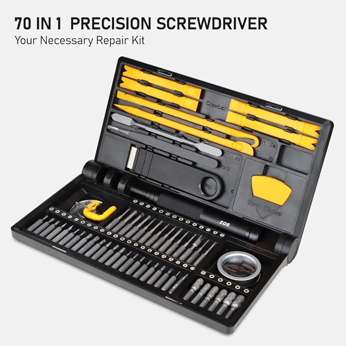 Precision screwdriver set,70 in 1 mini tool kit,with 42 magnetic bit,Small screwdriver set for Pc,laptops,Tablets,Electronics,Apple watches,Computers, LCD screens,Phone repair tool