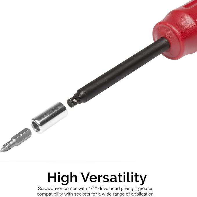 NEIKO 10573B 1/4” Torque Screwdriver Set, 20 Hex Bits, 10 to 50 In-Lbs, Long Shank Screwdriver Torque Wrench, Adjustable Inch-Pound Torque Screwdriver for HVAC and Gunsmiths